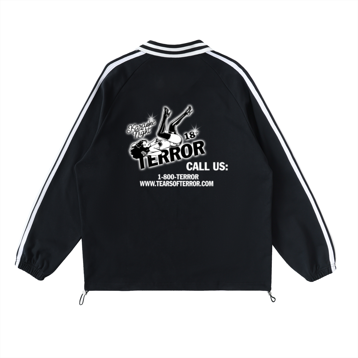 Contrast Striped Lapel Collar Sweatshirt